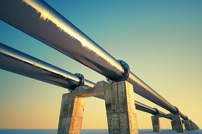 Oil Pipeline at Sunset
