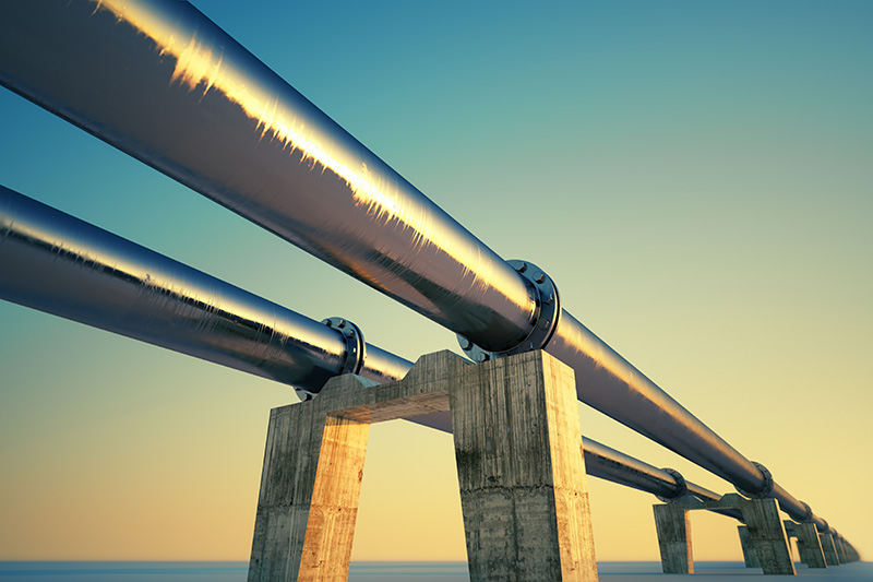 Oil Pipeline at Sunset